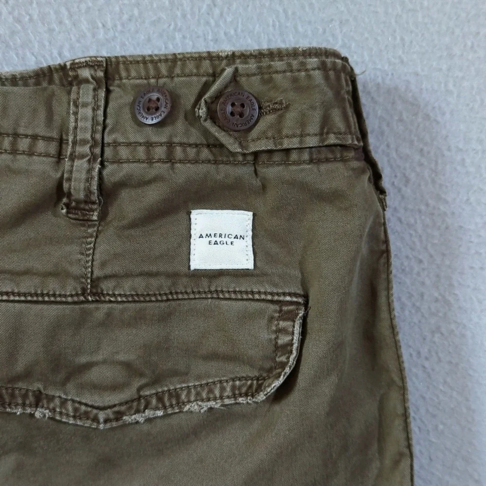 American Eagle Cargo Pants Mens 32x30 Brown Baggy Straight Leg Distressed